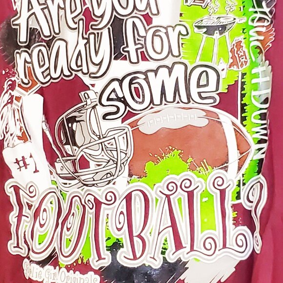 Girly girl T Are You Ready For FOOTBALL Size XL - Picture 4 of 7